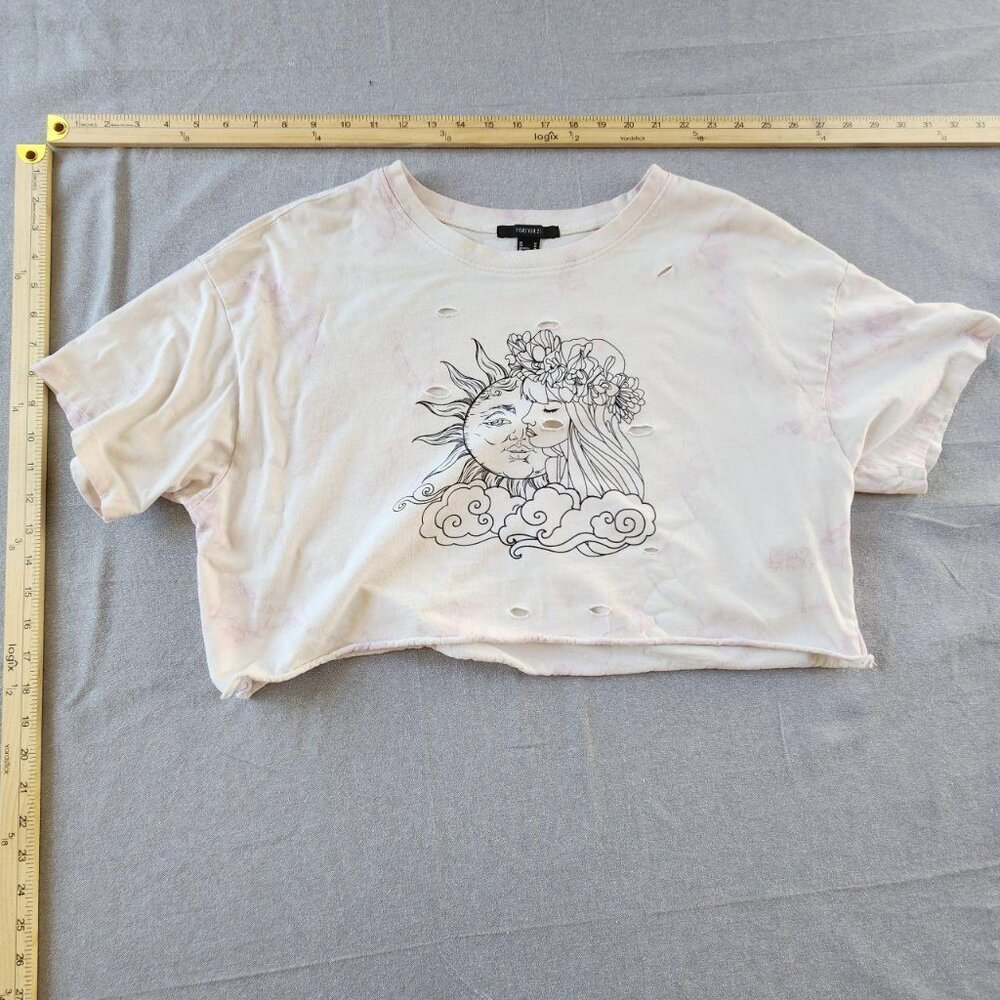 Forever 21 distressed cropped tee